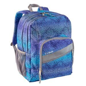 NWOT L.L.Bean Deluxe Bookpack - Periwinkle Sky Chevron